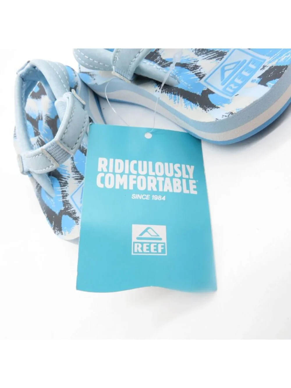 Reef Little Ahi Kids Sandals Surf Palms Print Size 5 NEW